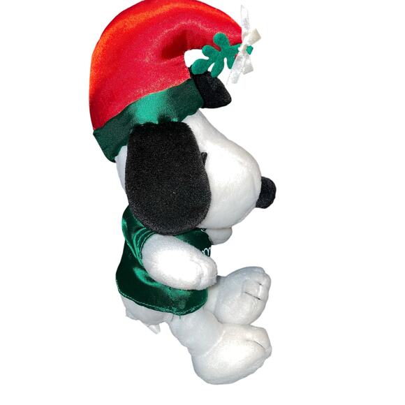 10" Snoopy Plush Peanuts Joe Mistletoe Santa Stuffed Animal Christmas Nursery - Picture 8 of 10